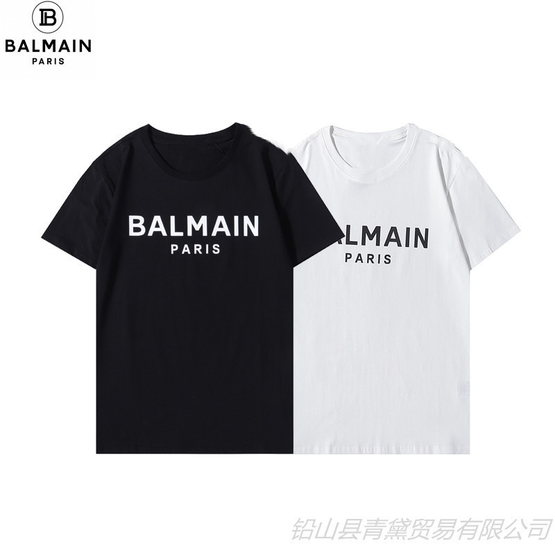 Trendy Brand Balmain T-Shirt High Quality 220g Thick Premium Cotton Balmain Letter Full Cotton Short-Sleeve T-Shirt 1 Fashion Trendy Brand Balmain T-Shirt High Quality 220g Thick Premium Cotton Balmain Letter Full Cotton Short-Sleeve T-Shirt 1 Fashion