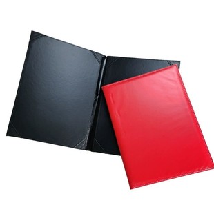 Factory Processing Customized Leather Certificate Cover Menu Holder Hotel Restaurant Menu Book Recipe Shell Leather Cover Folder