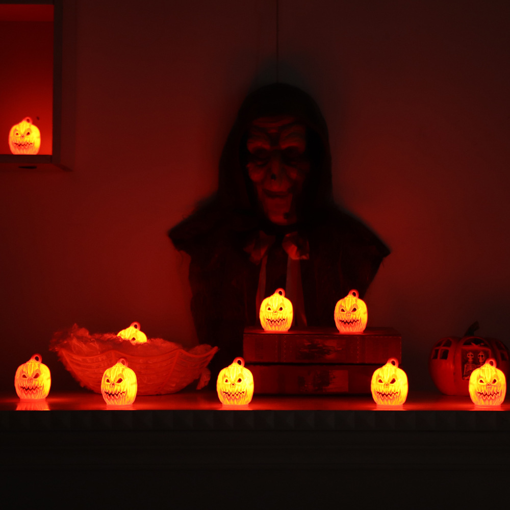 Luz de calabaza de Halloween transfronteriza decoración de fiesta decoración de fiesta luz de noche fantasma esqueleto de calavera creativa luz de vela de calabaza