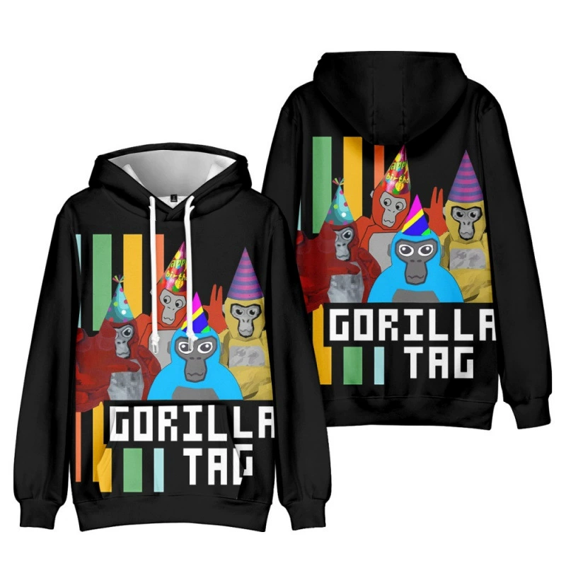 3 новые игры Gorilla с капюшоном свитник с капюшоном для взрослых детей с принтами