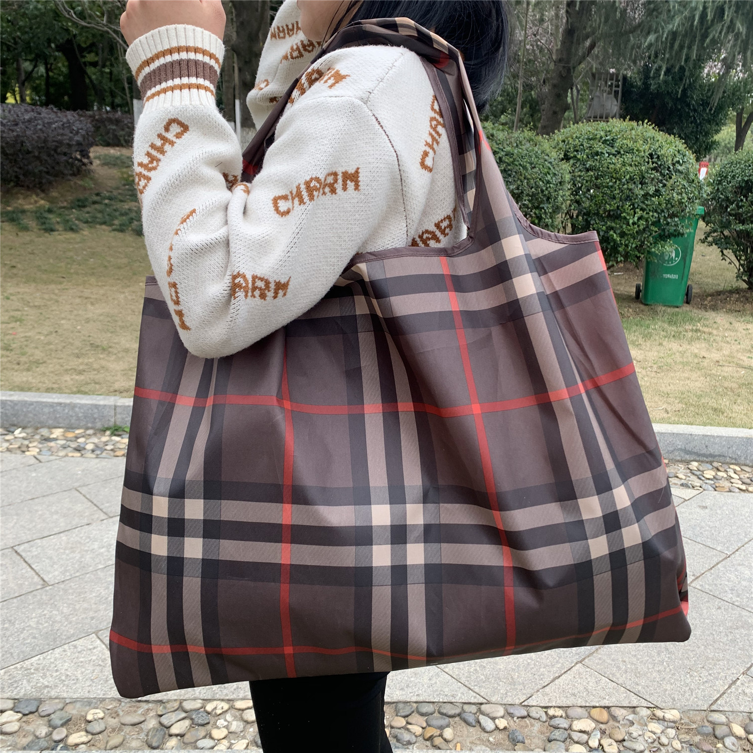 52g Weight 1 Piece Quantity Oxford Cloth Material Printing, Cartoon Pattern New Style Style New Style Printing Cartoon Oxford Cloth Shopping Bags 12