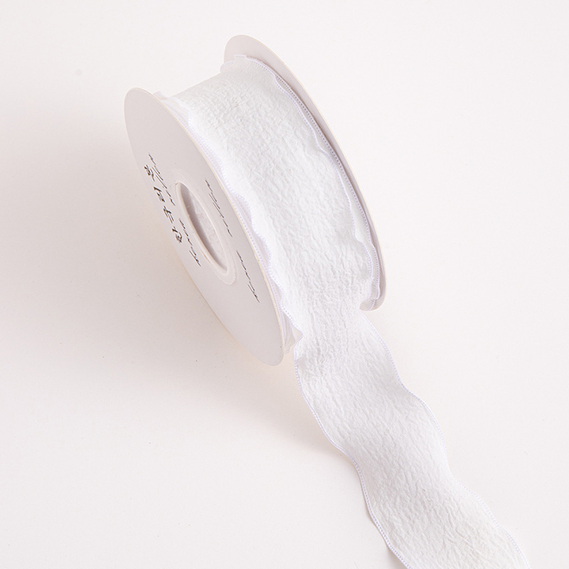 Cinta plisada de 4,0 cm 10 yardas blancas