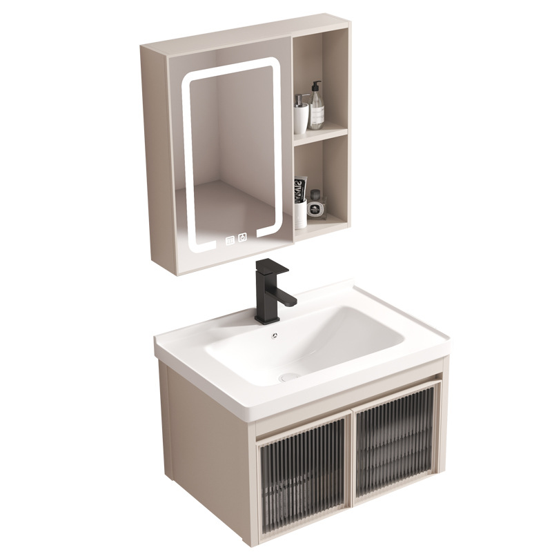 gabinete de baño de aluminio espacial tipo casa pequeña tipo pared tipo lavabo gabinete combinado lavabo de aire crema lavabo lavabo integral lavabo