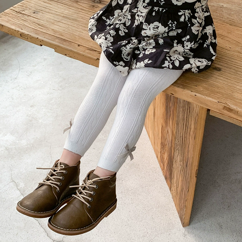 Leggings girl's, thin trousers, children's tights with bow