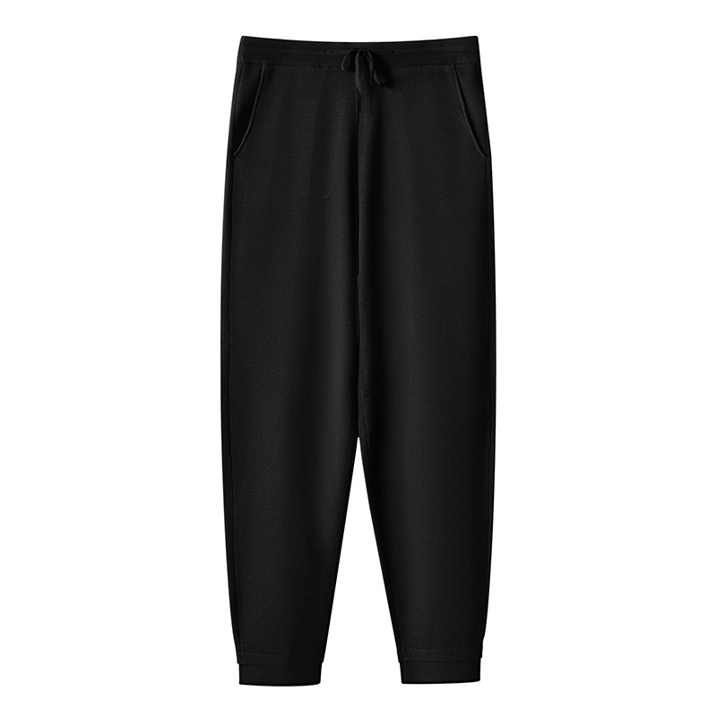 Autumn and Winter New Men's Imitation Wool Pants for Outer Wear, Casual Lace-Up Leggings, Thickeneded Small-Foot Sports Pants