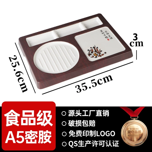Mahogany grain-14-inch roast duck plate