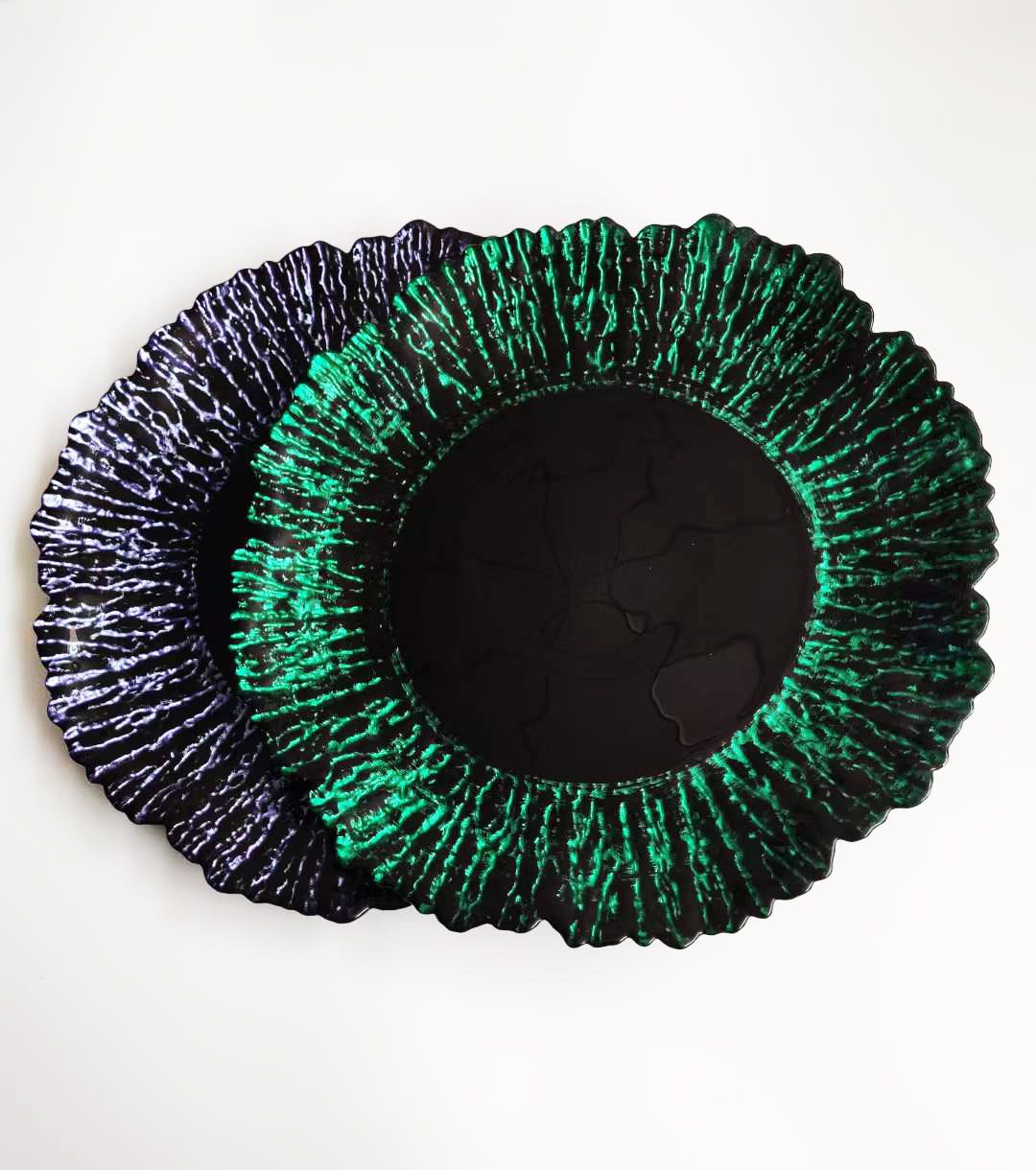 Glass Plate Green Coral Plate Blue Black Coral Plate Creative…