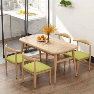 Dining Table and Chairs for Small Apartments, Modern Simple Dining Table and Chairs, Fast Food Restaurant Snack Bar Table and Chair Combination Rectangular Table