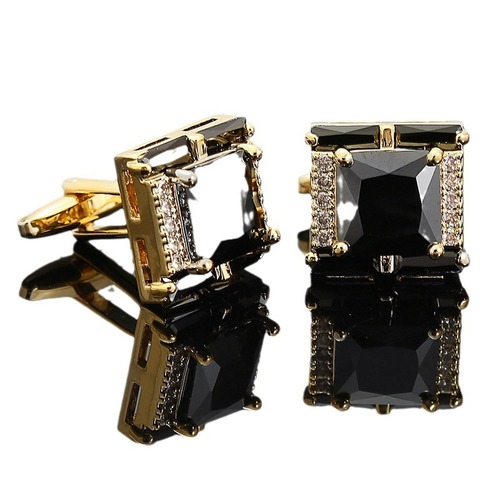 Tough square diamond men's zircon crystal cufflinks light luxury French shirt suit cufflinks cufflinks cross-border