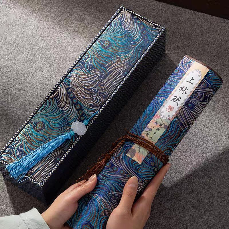 手写上林赋新款全篇五米手卷洒金卷轴成品锦盒情侣生日送男友