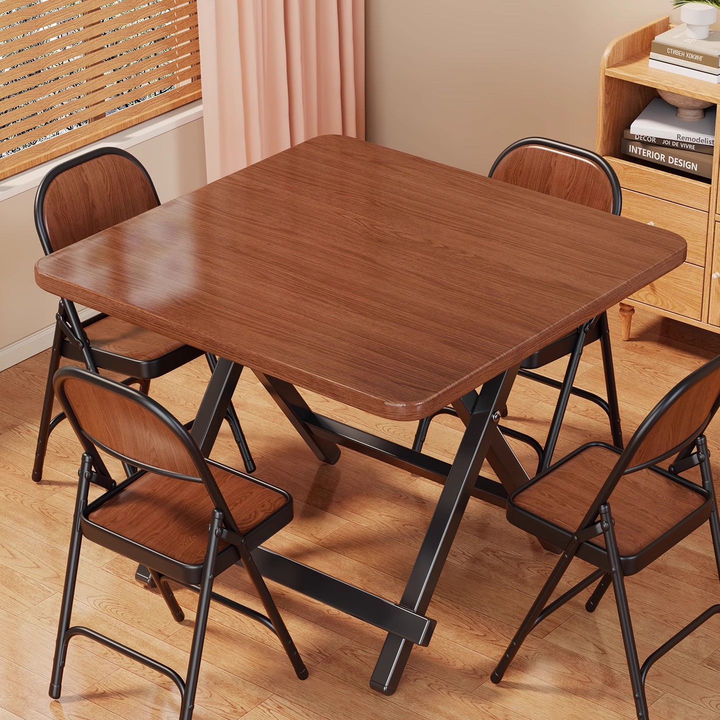 Mahjong Table for Home Use, Foldable Table, Simple Dual-Purpose Dining Table, Chess and Card Room, Hand-Rubbed Special Table, Rental House Small Square Table