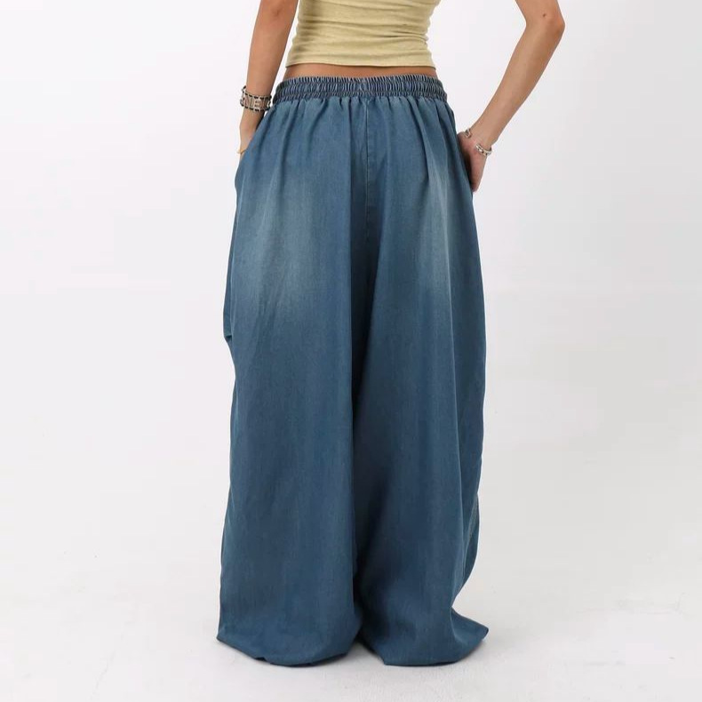 Cross-Border European And Versatile Jeans For Women 2025 American Retro High Street Wide-Leg Loose Long Pants Trendy Ins_ecoleips.com