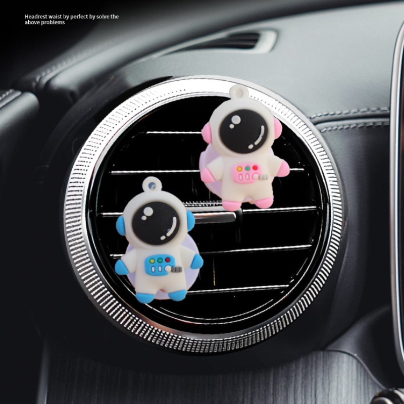Clip de salida de aire de automóvil astronauta muñeca perfumes de automóviles dibujos animados adornos de decoración de automóviles plástico interior