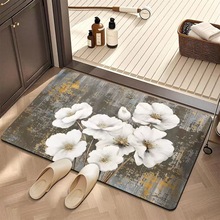 复古硅藻泥软地垫吸水脚垫速干家用卫生间浴室防滑垫进门垫代发
