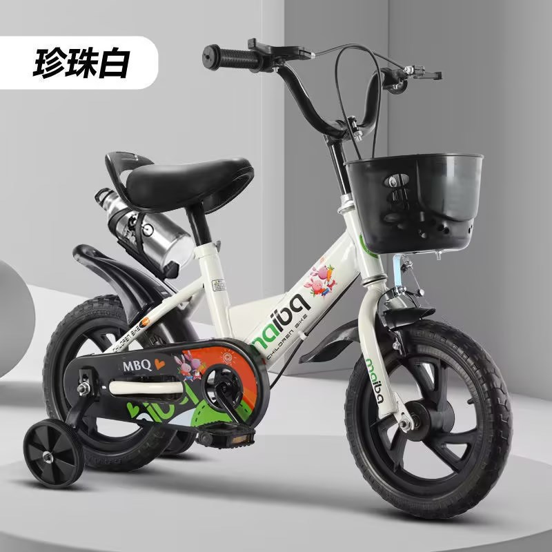 Bicicleta para niños Bicicleta inflable gratuita con ruedas auxiliares para niños y niñas de 3 años y 5 años para niños de 14-18 pulgadas