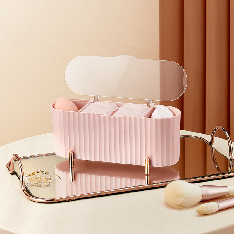 ins Cosmetic Cotton Swab Storage Box Desktop Dust-proof Makeup Remover Cotton Toothpick Dental Floss Lipstick Powder Cake Storage Organizer