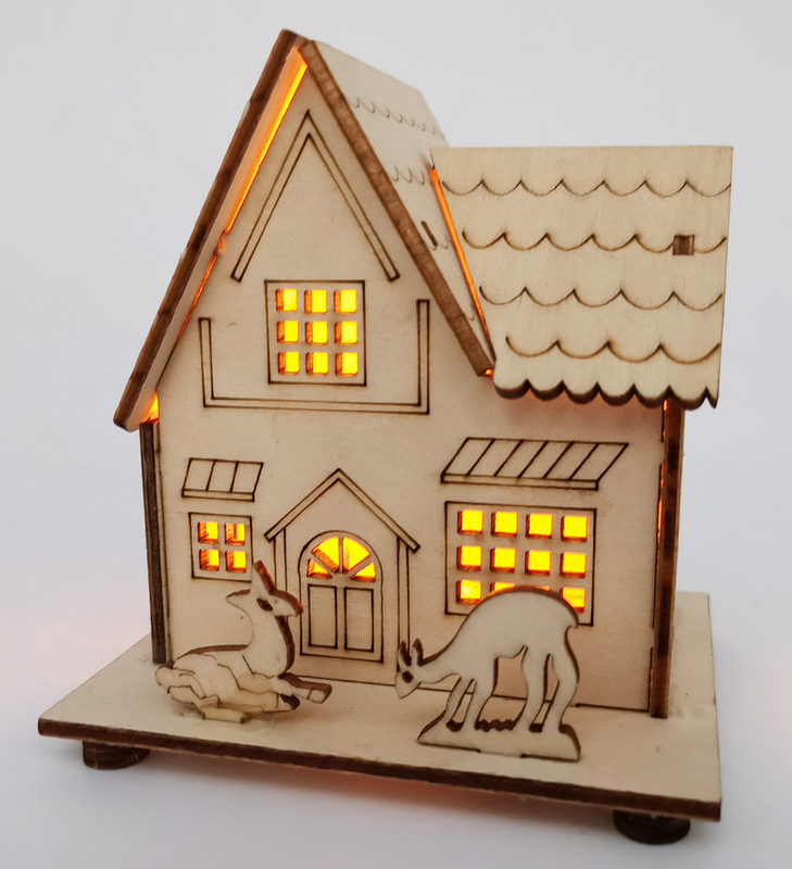 2022 cross-border new Christmas light-emitting cabin creative Christmas snow House wooden cabin decoration with lights 2022 cross-border new Christmas light-emitting cabin creative Christmas snow House wooden cabin decoration with lights