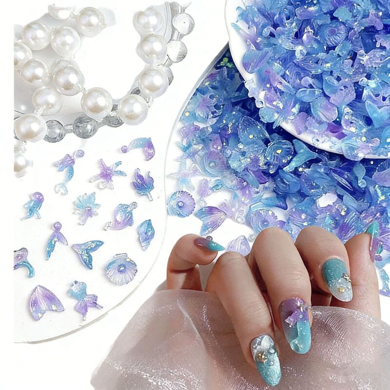 New Luminous Nail Art Accessories Ice-Transparent Jellyfish Dolphin Shell Three-Dimensional Dreamy Ocean Series Resin DIY Accessories New Luminous Nail Art Accessories Ice-Transparent Jellyfish Dolphin Shell Three-Dimensional Dreamy Ocean Series Resin DIY Accessories