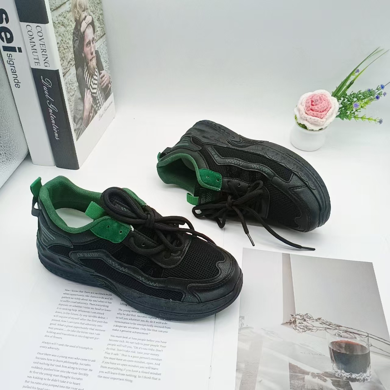 Zapatos de otoño de Double Net 2025, nuevos zapatos de carreras para estudiantes de escuela secundaria, zapatos de moda coreanos, zapatos de papá