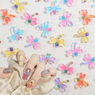Cross-border explosions cartoon dragonfly nail accessories mixed high luxury dragonfly resin accessories Japanese nail accessories wholesale