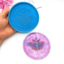 飛蛾占卜墊子硅膠模具 DIY手工制作杯墊擺件滴膠模具亞馬遜跨境模