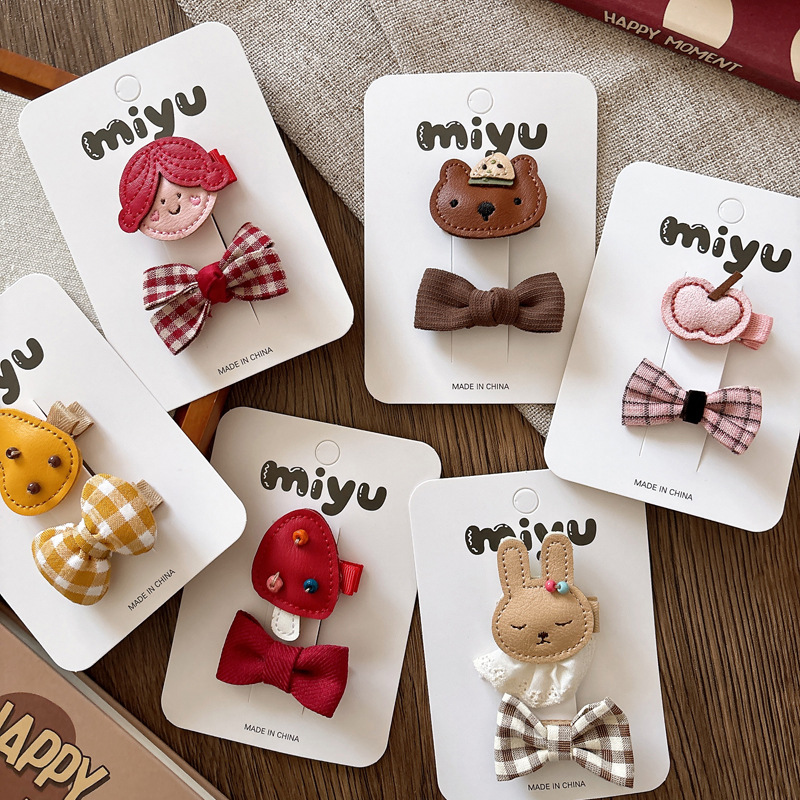 Korean Version Cute All-inclusive Children's Fabric Bow Small Clip...