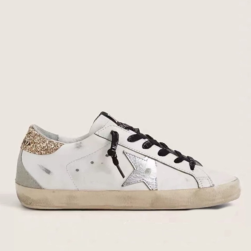Coreano 2026 cuero hecho viejos zapatos sucios pareja zapatos de estrellas sucios zapatos casuales de moda de skate zapatos blancos pequeños