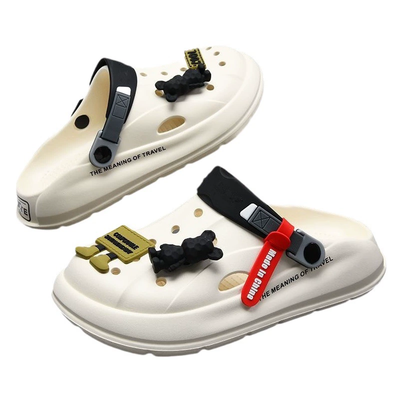 Обувь с дырками, мужская летняя верхняя одежда, нескользящий дезодорант с запахом, мягкая подошва, тапочки Baotou, спортивные завышенные пляжные сандалии