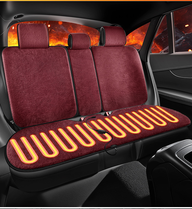 Heated Car Seat Cushion Plush Winter Warm 15S Fast Heating Automatic Constant Temperature Safe Heating Seat Cushion for Five Seats