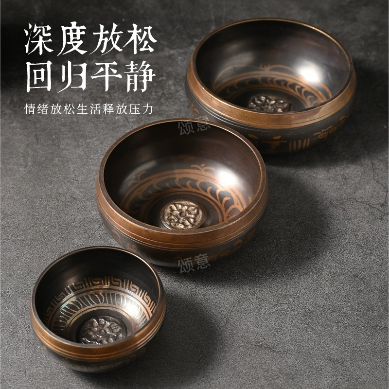 Оптовые поющие чаши, непальские handmade scripture Buddhist sound bowls, чаши звука для йоги медитации Будда, медные колокольчики, тибетские поющие чаши
