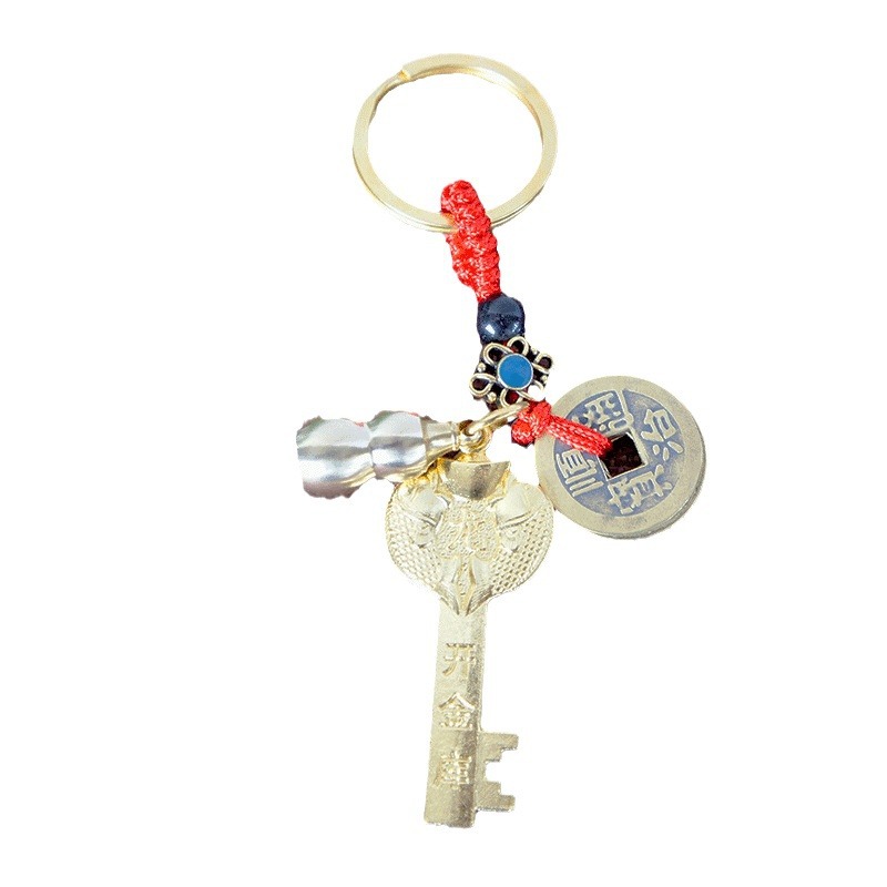 황동 조디악 재무 키 황금 우후 키 고급 솔리드 카 펜던트 남성과 여성의 보석