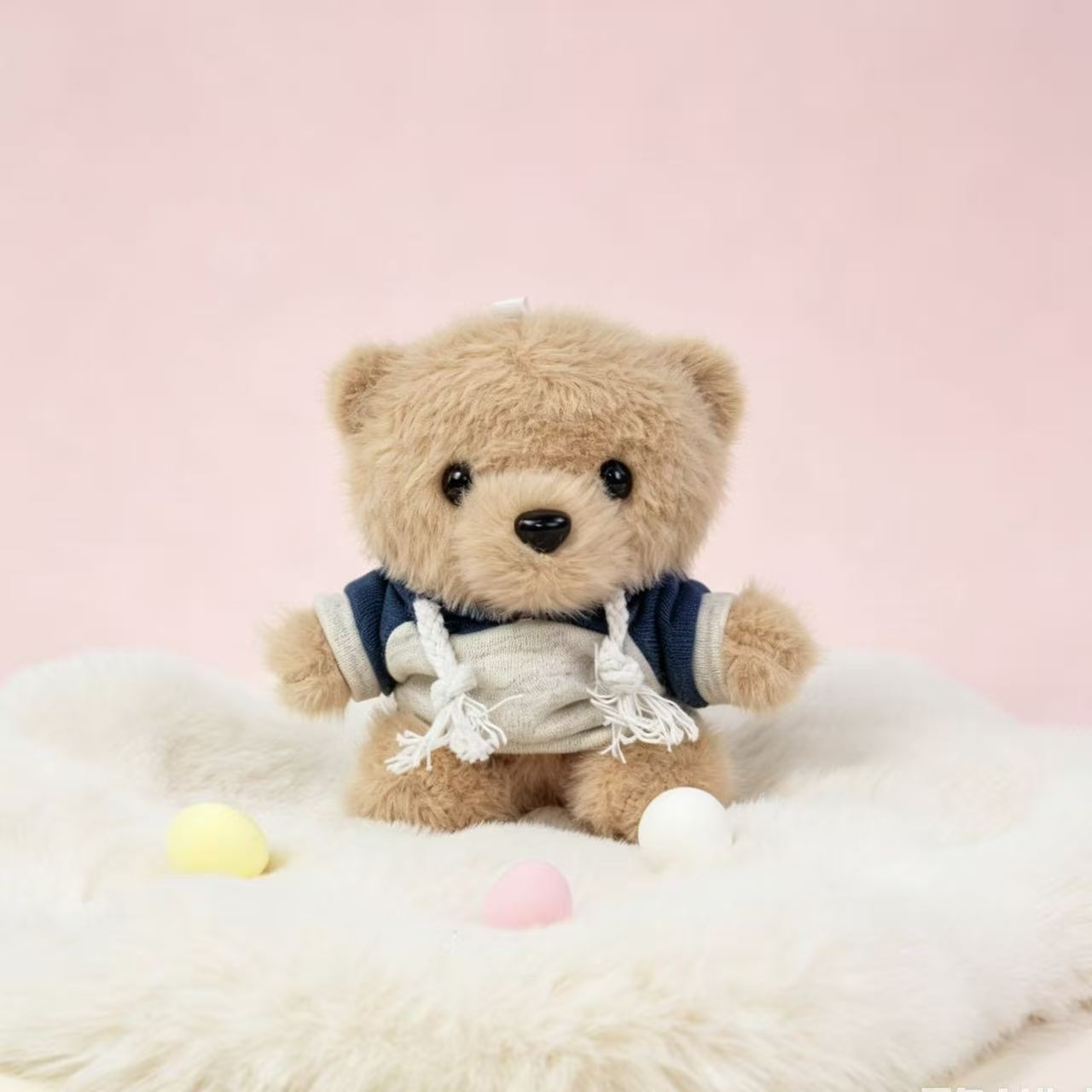 Vestido osos llaveros muñecas de peluche camisetas pantalones mochila colgante pequeño regalo colgante muñeca de peluche