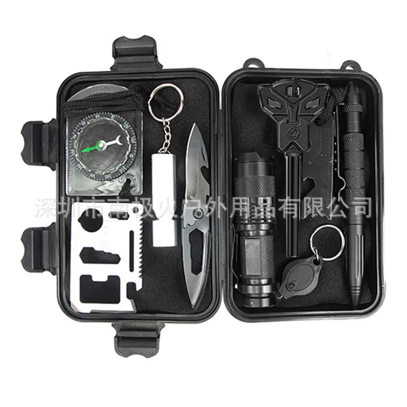 户外旅行应急装备多功能求生工具野外生存防身用品野营急救盒套装
