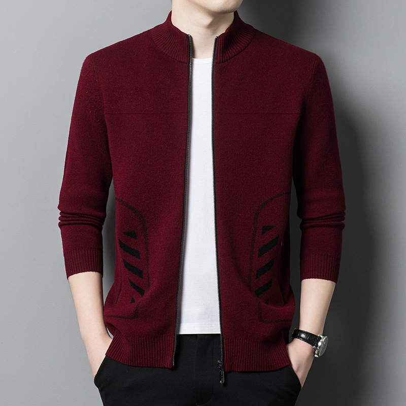 Young and Middle-Aged Men's New Spring and Autumn Pure Long-Sleeved Knitwears, Slim and Handsome Bottoming Shirts, Slim and Fashionable