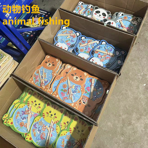 Wooden animals early education baby magnetic fishing children small fish baby kindergarten educational toys for boys and girls wholesale
