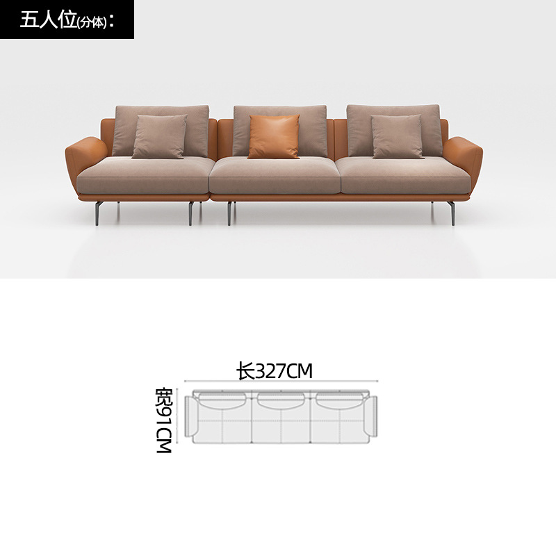 Moderno sofá de tela simple gran apartamento sala de estar italiano minimalista nórdico luz lujo especial-en forma de concubina tecnología sofá de tela
