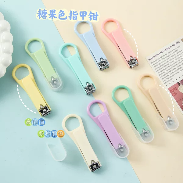 Cute Nail Clipper Single Macaron Color Nail Scissors Anti-Splash Portable Nail Clippers Girl Manicure Tool