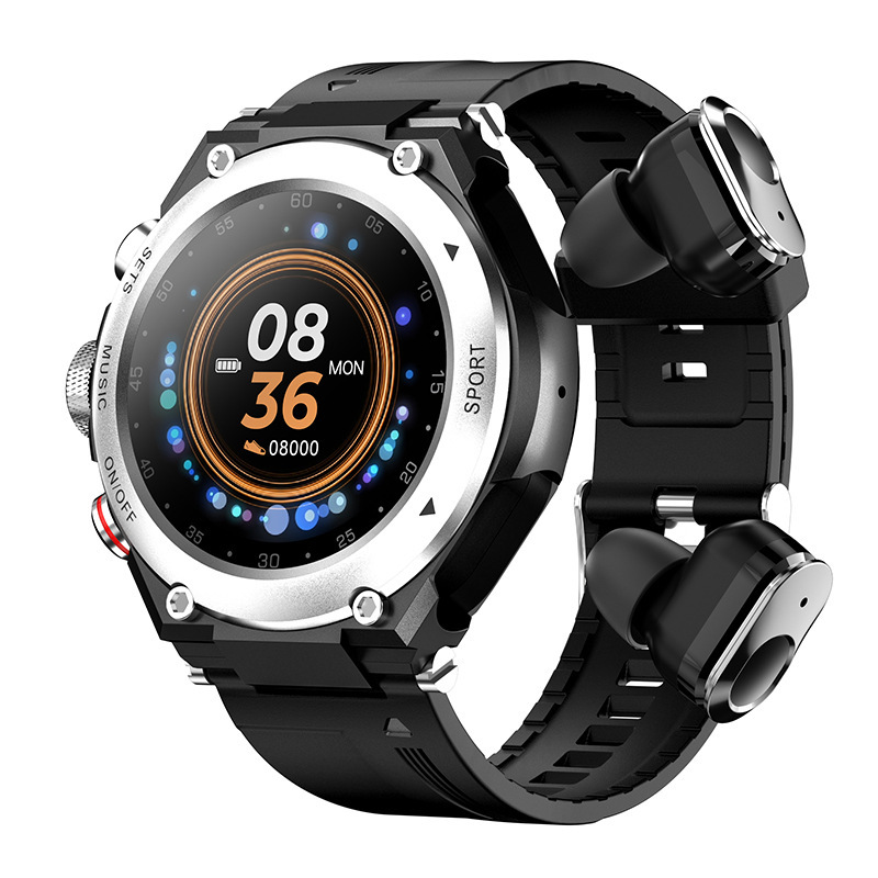 クロスボーダー T92 スマートウォッチイヤホンツーインワン Bluetooth 通話音楽再生多機能スポーツウォッチドロップシッピング|undefined