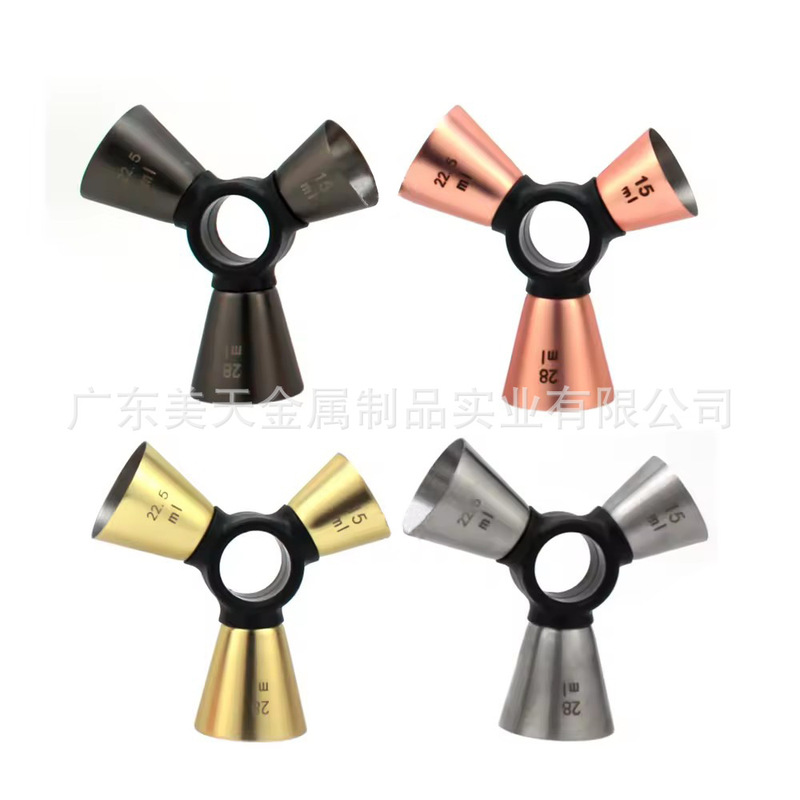 304 Stainless Steel Measuring Cup Bar Tool Triple-Head Ounce Cup Liquor Dispenser Jigger Ounce Cup 304 Stainless Steel Measuring Cup Bar Tool Triple-Head Ounce Cup Liquor Dispenser Jigger Ounce Cup