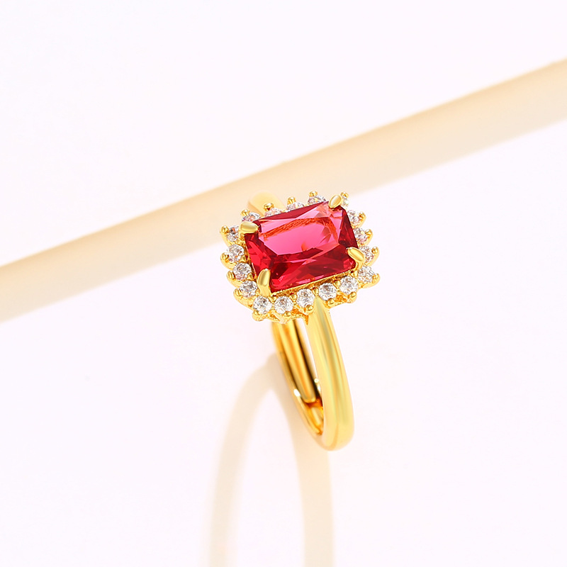 Xuping joyería nuevo lujo transfronterizo esmeralda artificial anillo de color Bao mujer joyería ajustable al por mayor