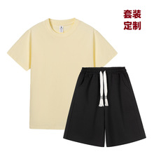 工厂直销套装运动套男女款时尚休闲套装定制印花加图加字T恤短裤