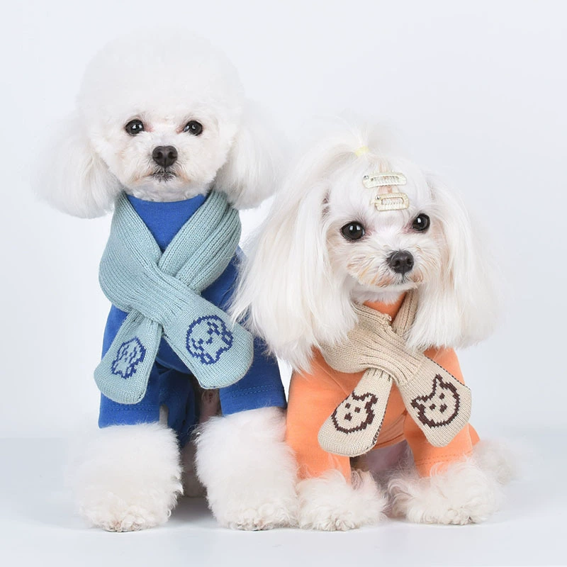 Забавный шарф для маленьких животных Шарф для домашних животных Маленькая собака Кошки Вязаный шерстяной шарф для домашних животных Плюшевый щенок Медведь