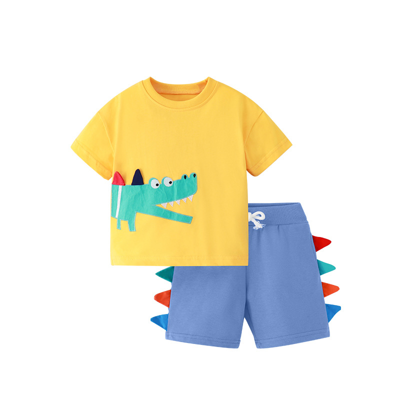 Malwee niños traje de verano nuevos europeos y americanos casual cuello redondo manga corta cintura elástica pantalones ropa para