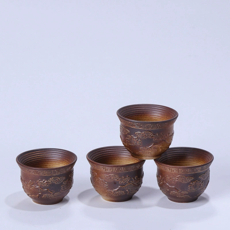 Ceramic Tea Cup Personal Cup, Polished Glaze & Pattern Options, Compact Everyday Cup