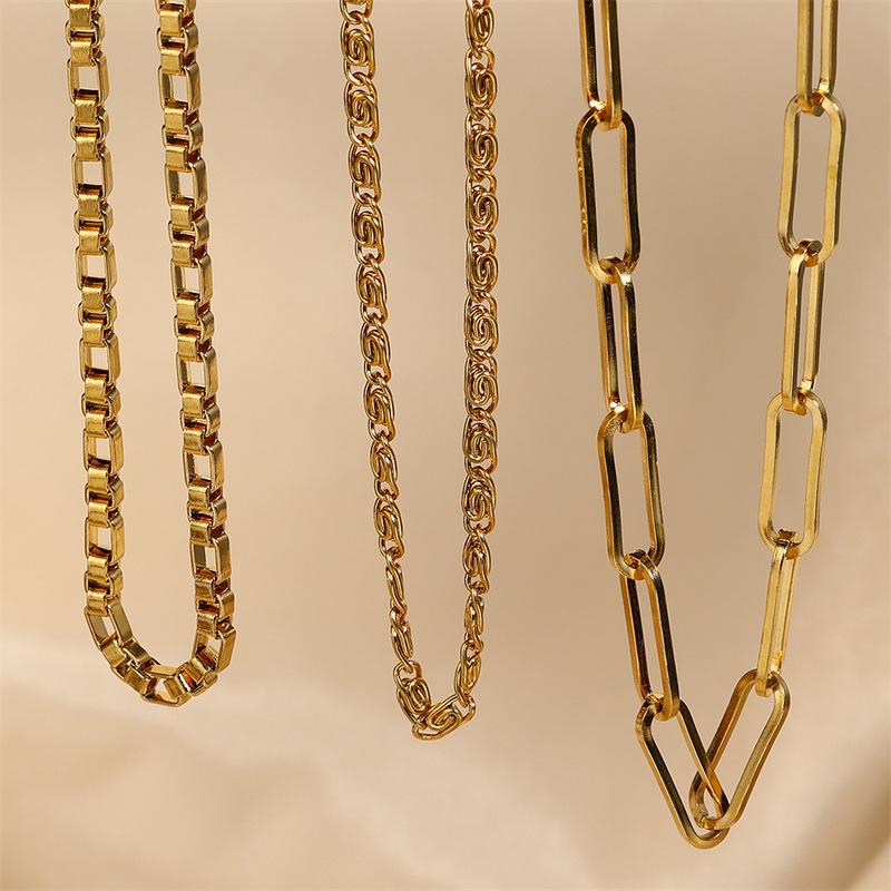 12g Weight Wholesale Jewelry Simple Style Solid Color 304 Stainless Steel Plating Necklace