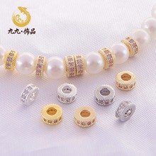 18k��ɫ �~΢��ʯ���� �A�θ�Ƭ diy������Ʒ����������l