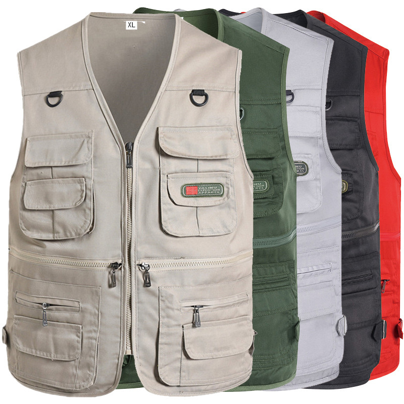 Men's Casual Multifunctional Vest, Outdoor Sports Photography Vest, Workwear, Casual Fashion, Custom-Made, Direct Sales and Wholesale