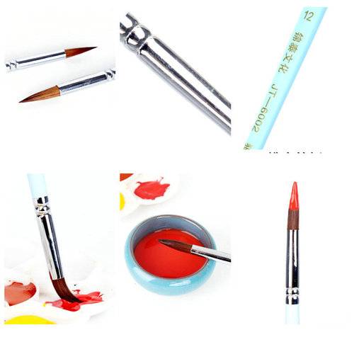 Round-head wolf-hair watercolor brush, gouache brush, calligraphy brush, oil painting brush – dual-size student gouache set, single acrylic brush