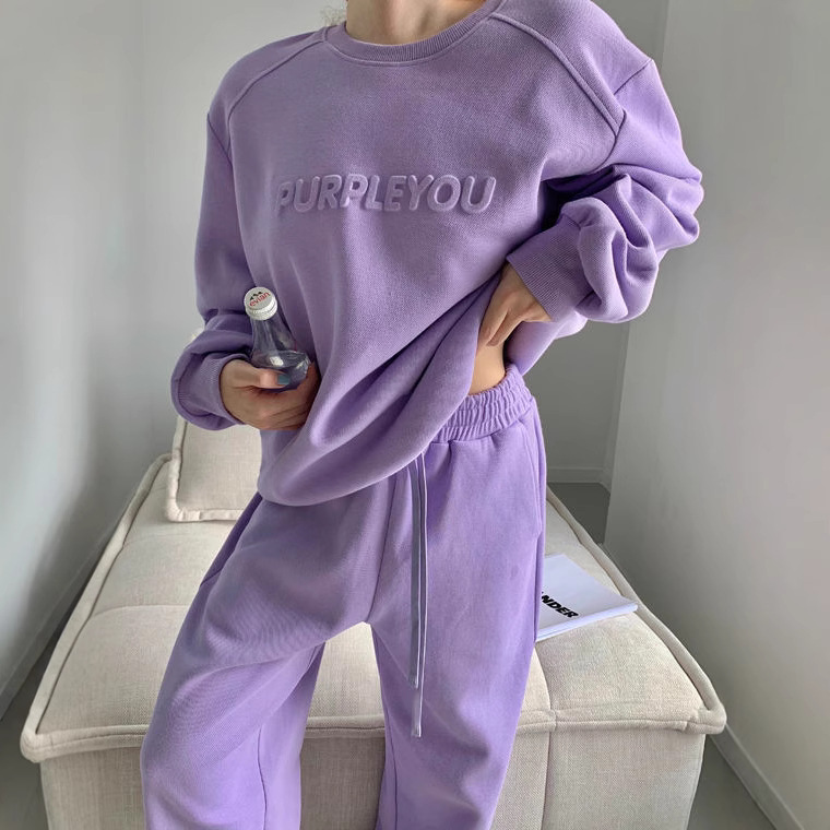Purple sports autumn set for leisure