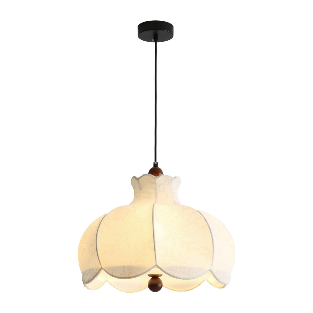 Lámpara del comedor Lámpara medieval francesa tela retro creativa lámpara del dormitorio iluminación de la habitación del bar del comedor iluminación de estudio 222L